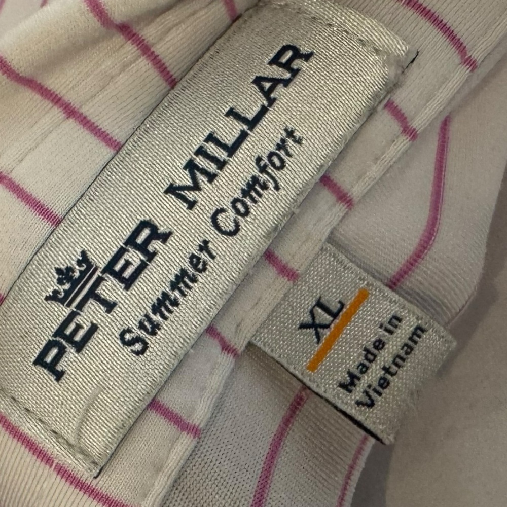 Peter Millar White and pink Striped Polo Shirt - Picture 2 of 4